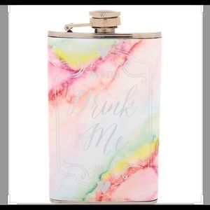 Drink me rainbow marble flask